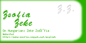 zsofia zeke business card